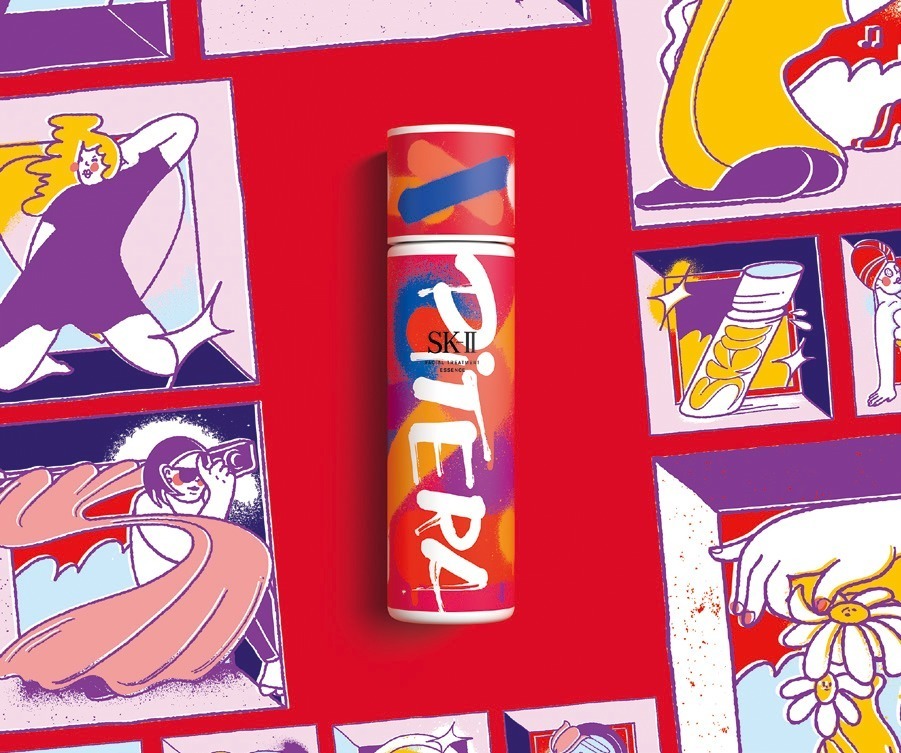 SK-IIのクリスマスコフレ、“ストリートアート”デザインの化粧水現品