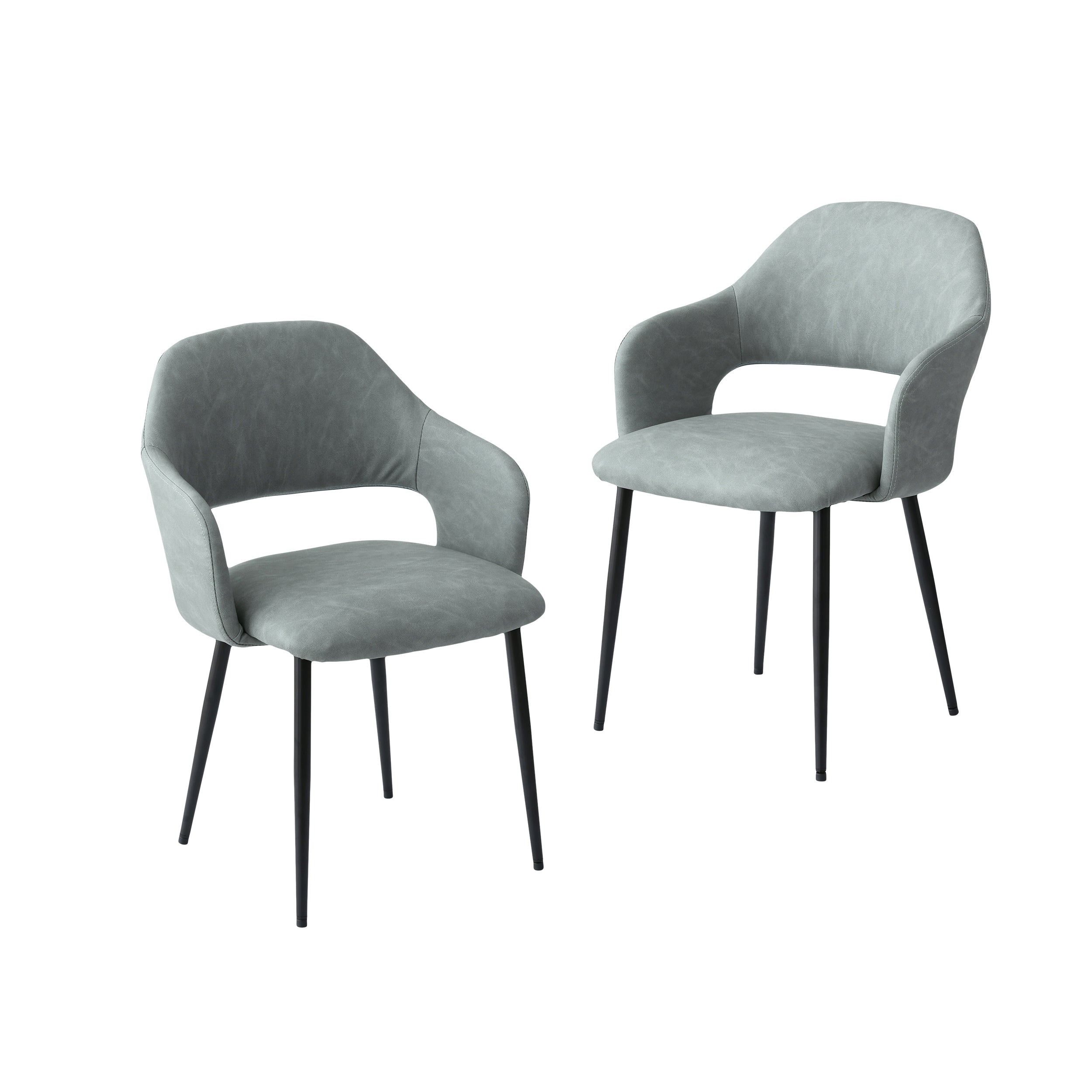 あす着]ダイニングチェア 曲線 カーブ PUレザー スチール フェイク