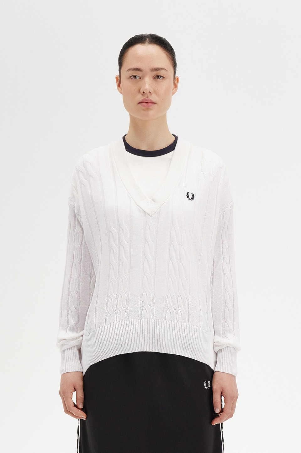Cable Knit Jumper(10 129：SNOW WHITE): | FRED PERRY JAPAN