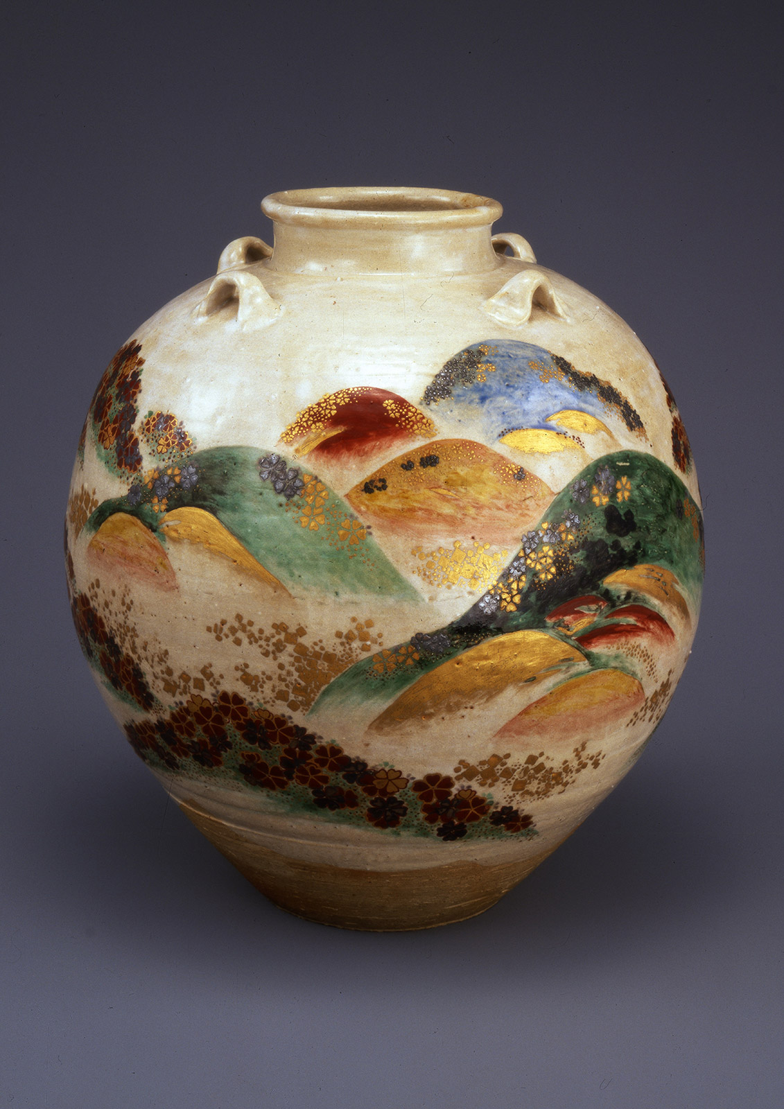 色絵吉野山図茶壺 | 福岡市美術館