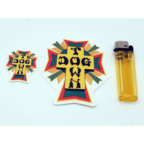 ドッグタウンスケートボード 80sクロスロゴステッカー ラスタ ラージ