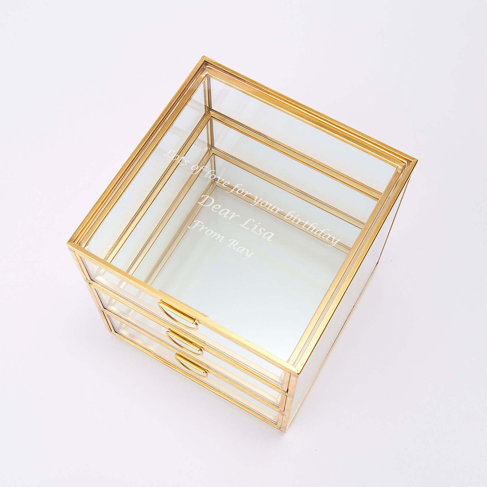 真鍮ガラスジュエルケース [ 2-U ]