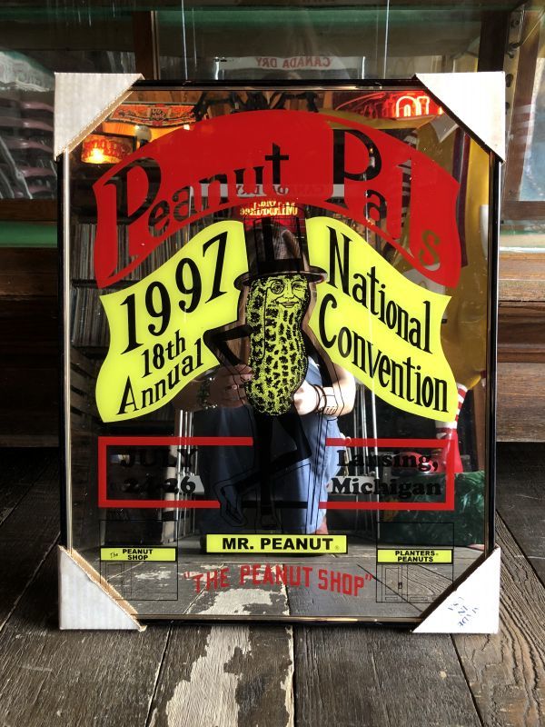 ☆ MR PEANUT ミスターピーナッツ 壁掛け パブミラー 鏡 プランター社