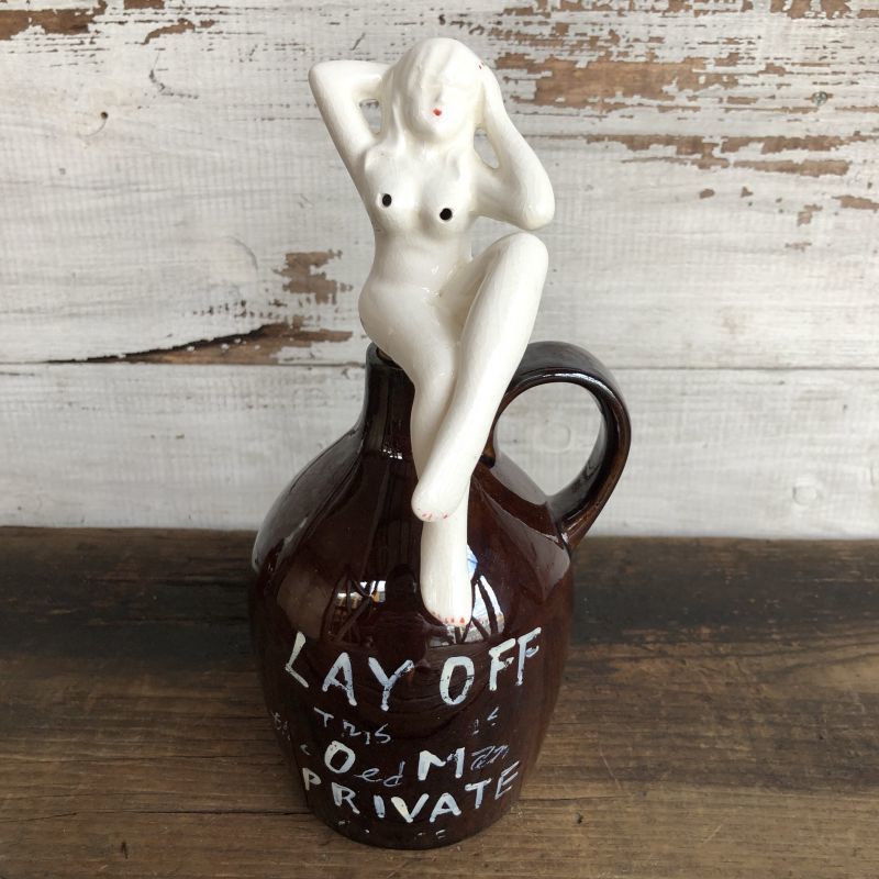50s Vintage Lay Off Nude Decanter Pin Up Girl (T399) - 2000toys