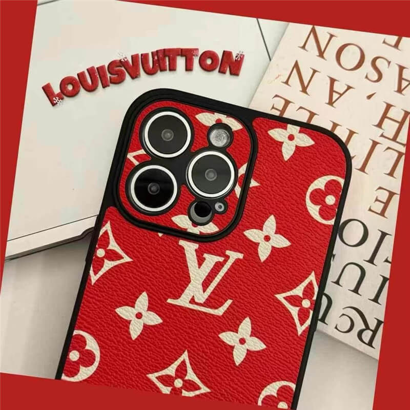 ルイヴィトン iphone16/16pro ケース モノグラム レッド