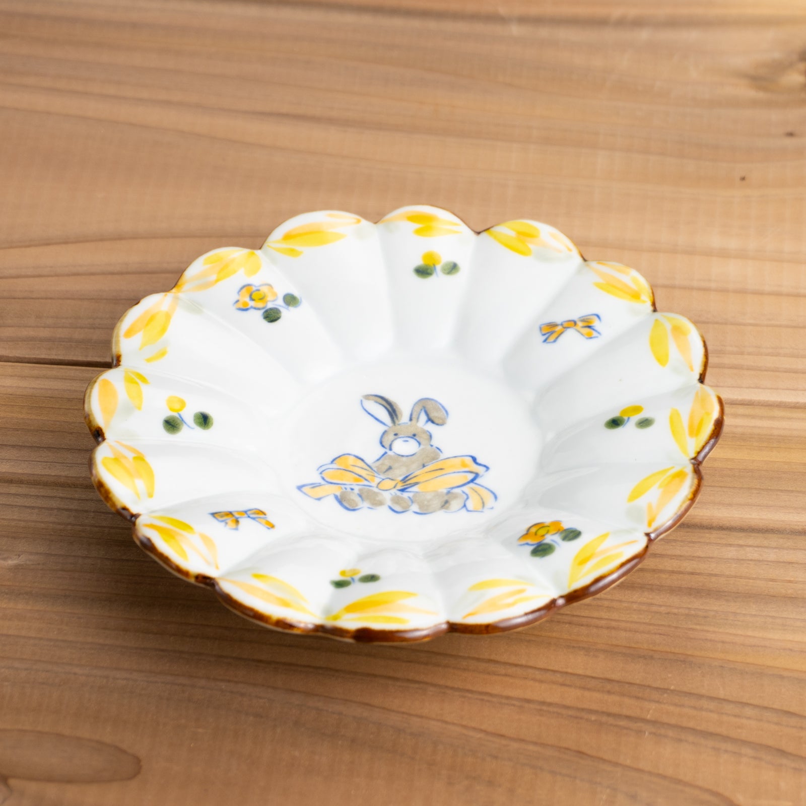 京都 清水焼】絵皿 お気に入りのぬいぐるみ オレンジ タナカ製陶｜コト