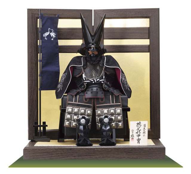 五月人形 人気戦国武将鎧兜飾り 蒲生氏郷公 燕尾形兜之具足飾り =小木