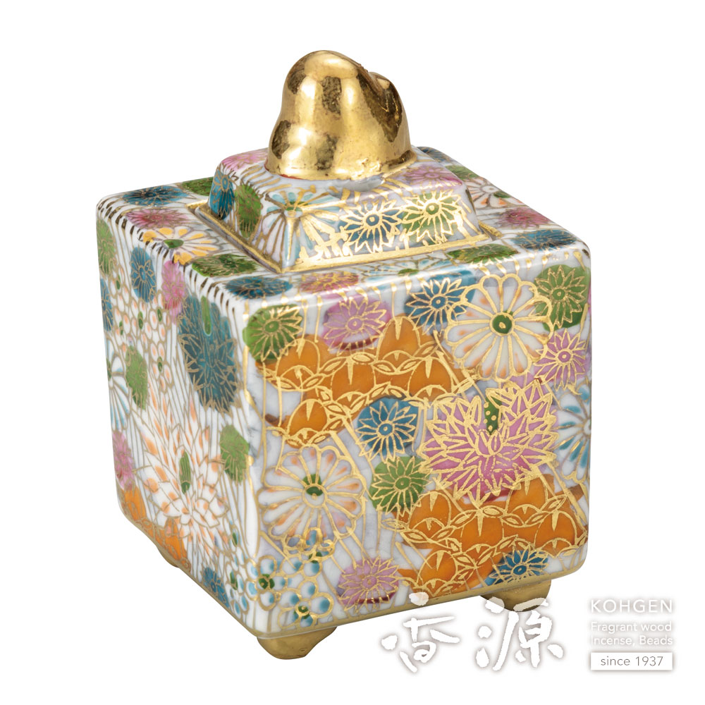九谷焼 3号豆香炉 金花詰の通販 - お香専門店香源