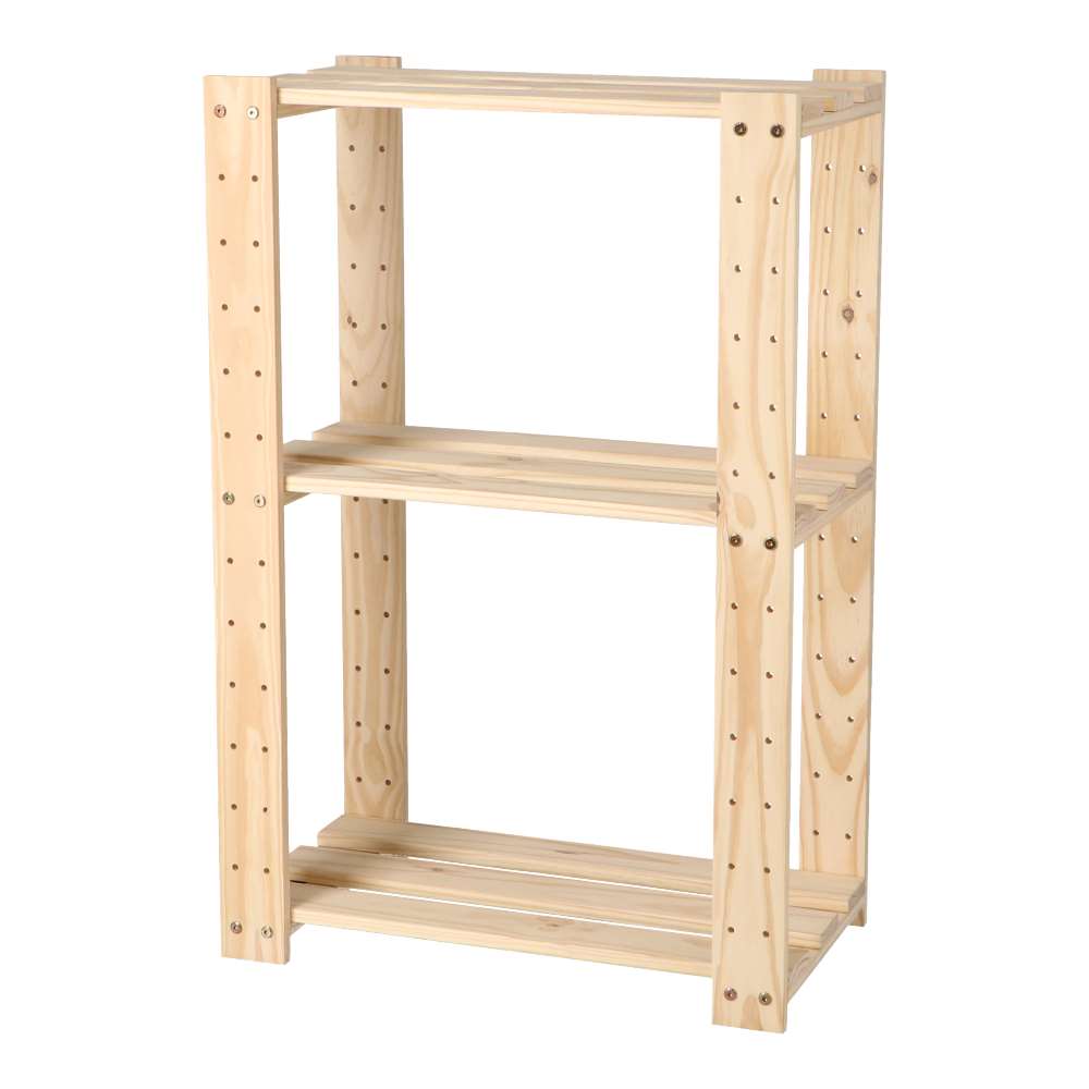 LIFELEX パイン木製ラック3段900 KTS01-8498: 家具・インテリア・収納