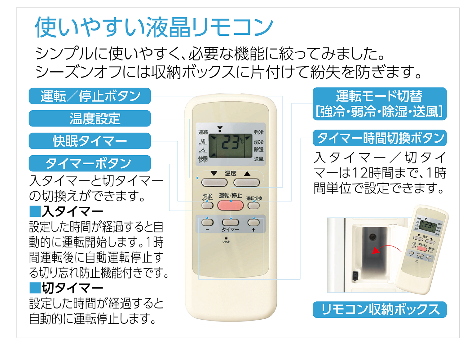 ルームエアコン（冷房除湿専用） KAW-1901/W｜窓用エアコン｜シーズン