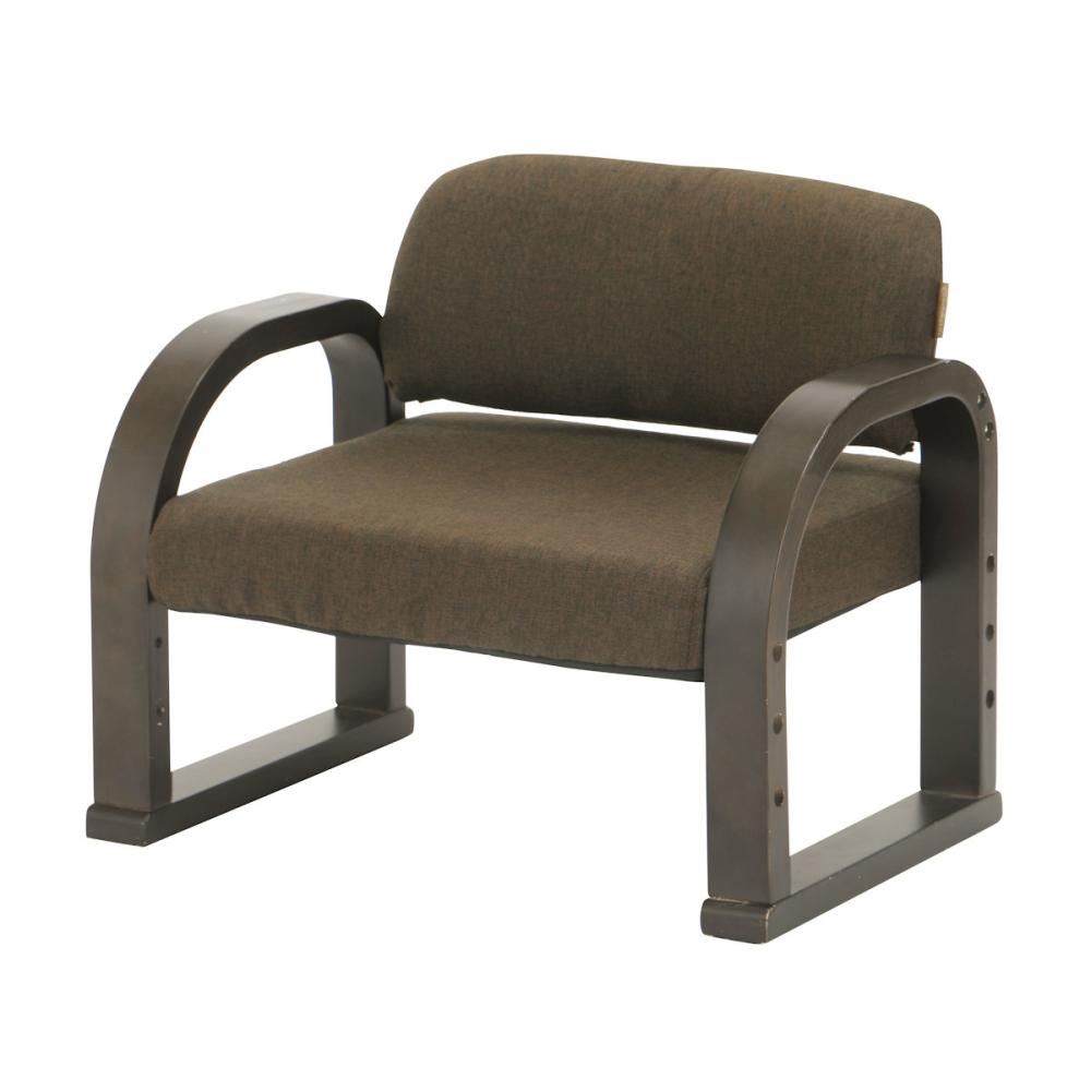 アテーナライフ 座面の高さが調整できる曲木座敷チェア ブラウン の