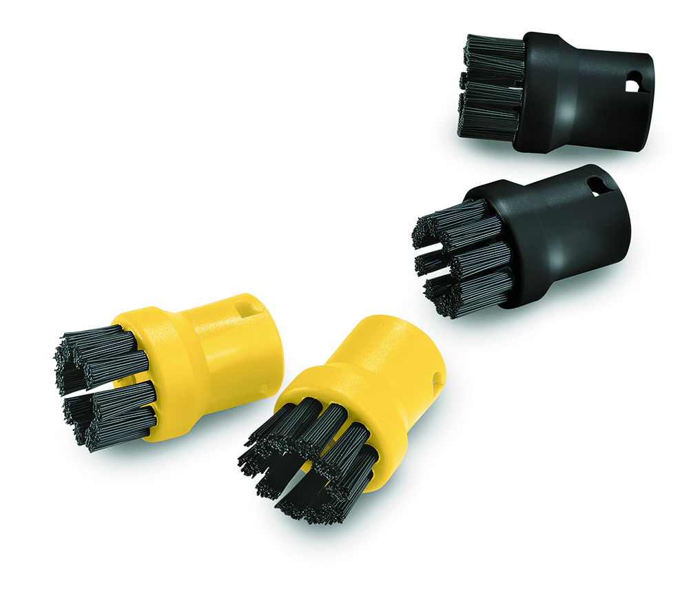 ケルヒャー スチームクリーナー用 交換ブラシ4個組（黒黄） の通販