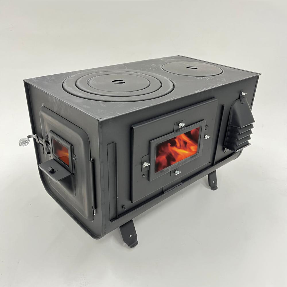 新保製作所 角型3面窓付薪ストーブ FIRE SIDE ブラック の