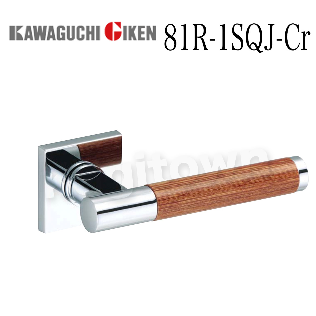 川口技研【GIKEN】レバーハンドルセット [81R-1SQJ-Cr]角座 強化木
