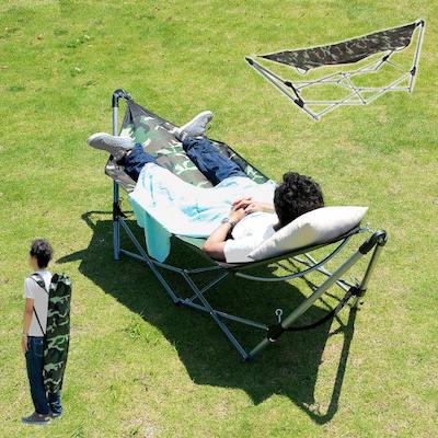 庭で快適にお昼寝できる！組み立て・設置が簡単で持ち運びも便利な