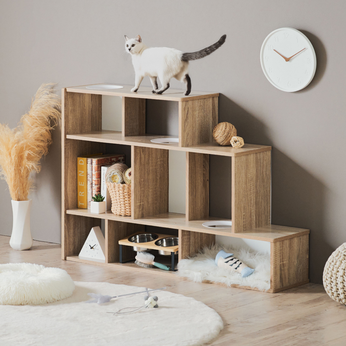 キャットウォーク 木製 収納棚 キャットシェルフ Knebel(ニーベル)の