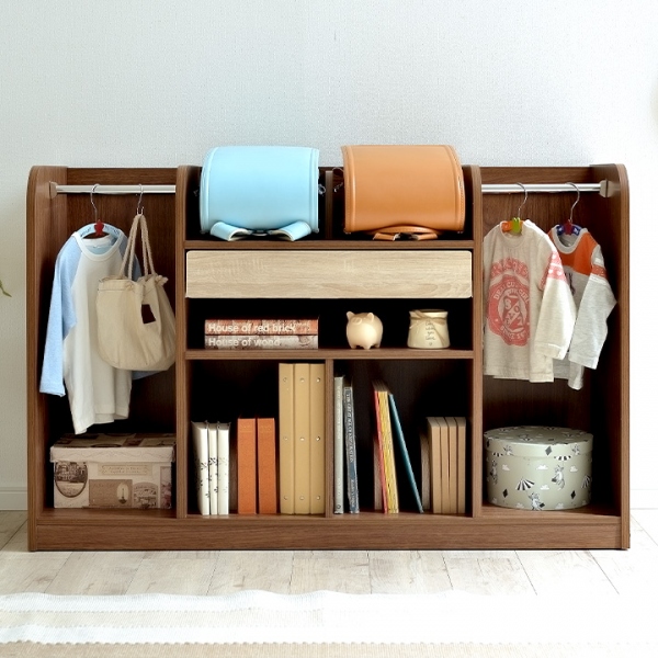 幅124cm ツインランドセルラック Cacao(カカオ) キャスター付き 4色