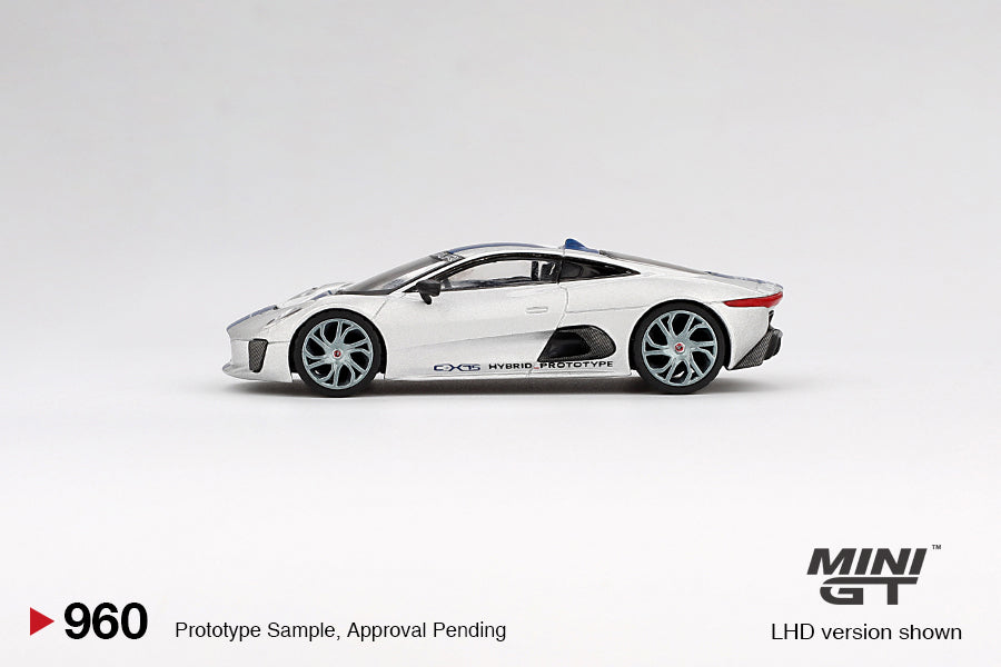 CHASE Jaguar C-X75 – Silver (Mini GT) Diecast 1:64 Scale Model