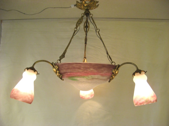 フランス アンティーク ミューラー 4灯 シャンデリア | キヤアンティークス