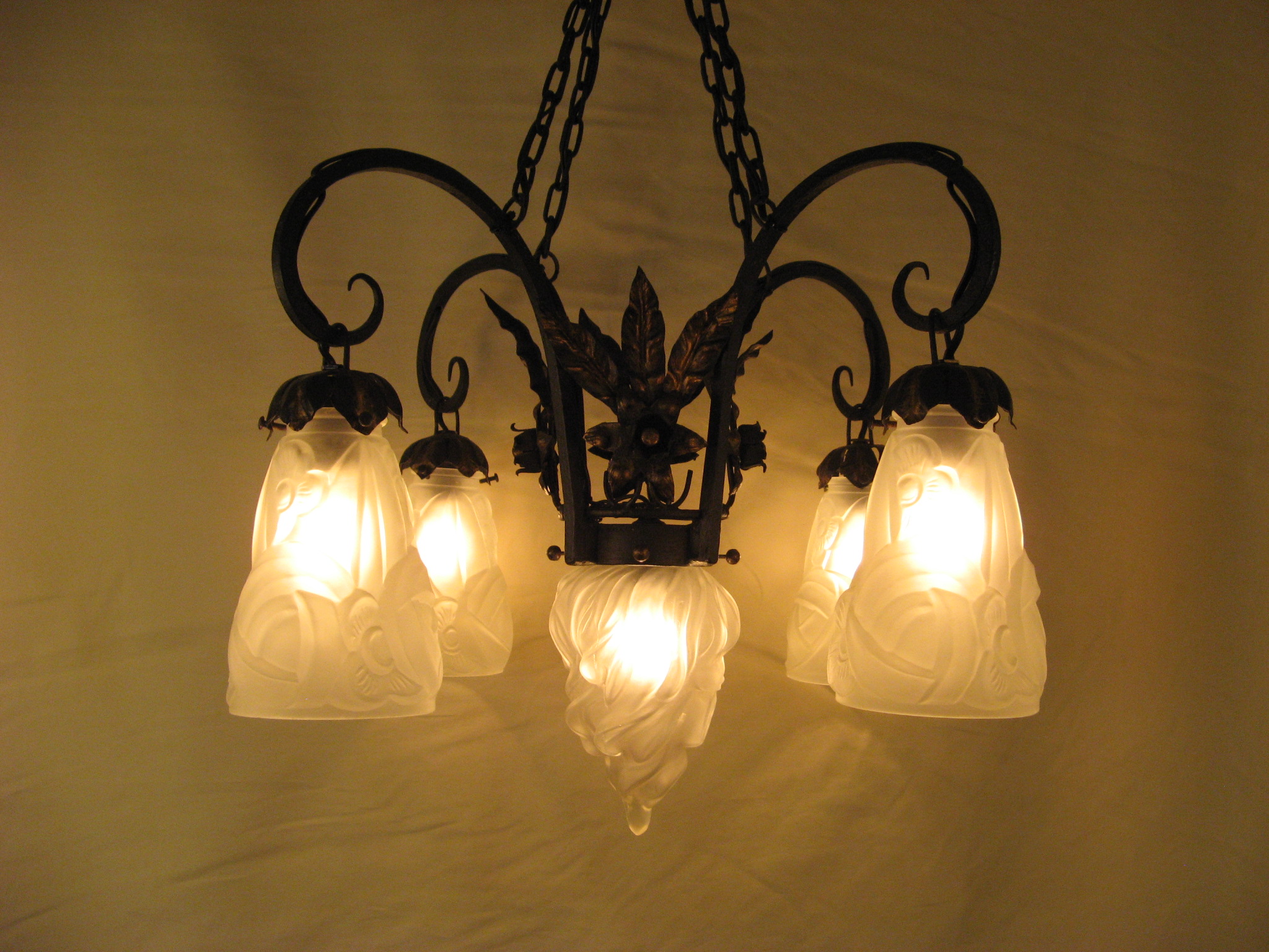フランス アンティーク アイアン 5灯 シャンデリア | キヤアンティークス