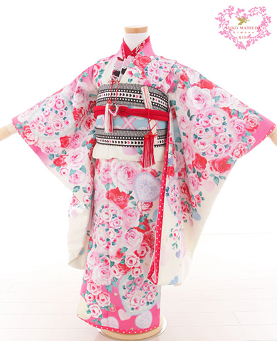 七五三 着物 レンタル 7歳 四つ身セット 320017 SEIKO MATUDA 白地