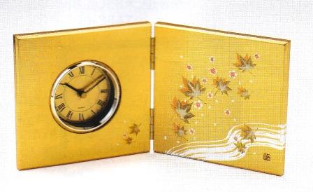 金沢金箔工芸品] 屏風時計・春秋ひらり～記念品やお祝い,プレゼントに