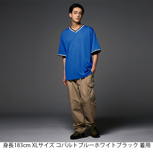 5927-01 4.1オンス ドライアスレチック ルーズフィット ラインリブ T