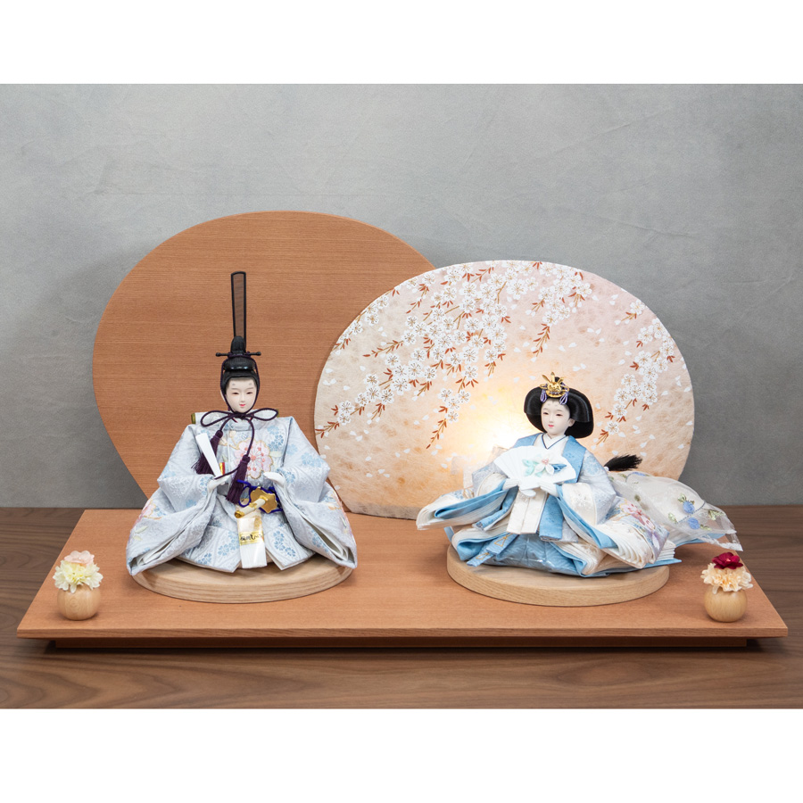 sirohuwaあおいひな枝垂れ桜LED親王飾りセット | 人形専門店「ピノキオ