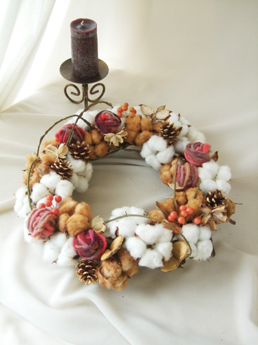 うきうき花レシピ コットンのふわふわリース - はなどんやマガジン