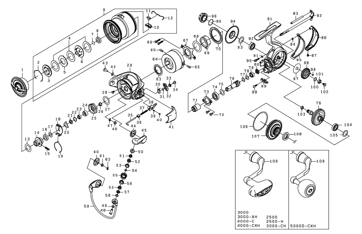 ダイワ純正お取り寄せパーツ：納期1ヶ月】24セルテート LT4000-CXH