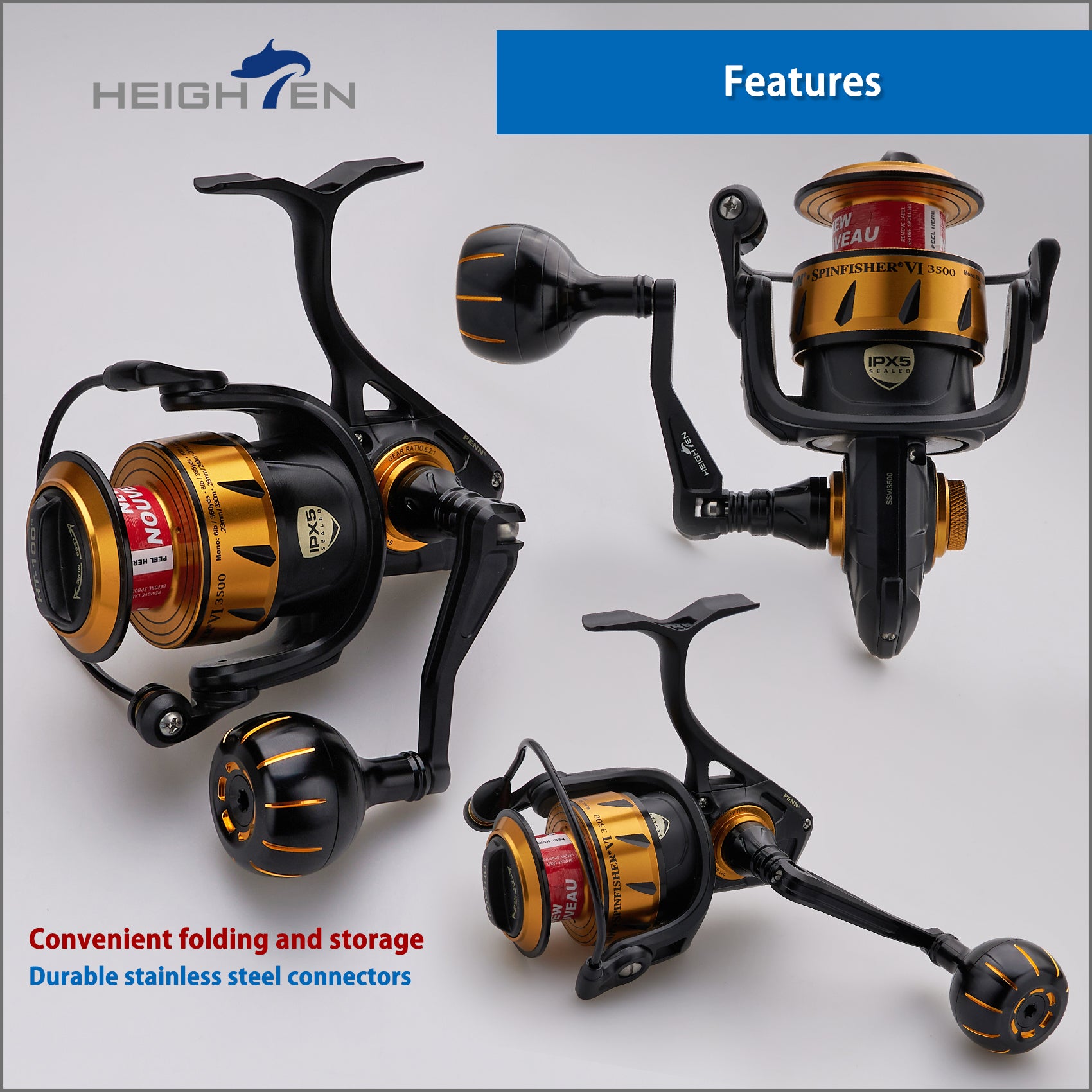 HEIGHTEN リールハンドル ペン Penn Spinfisher VI VII/Slammer III IV