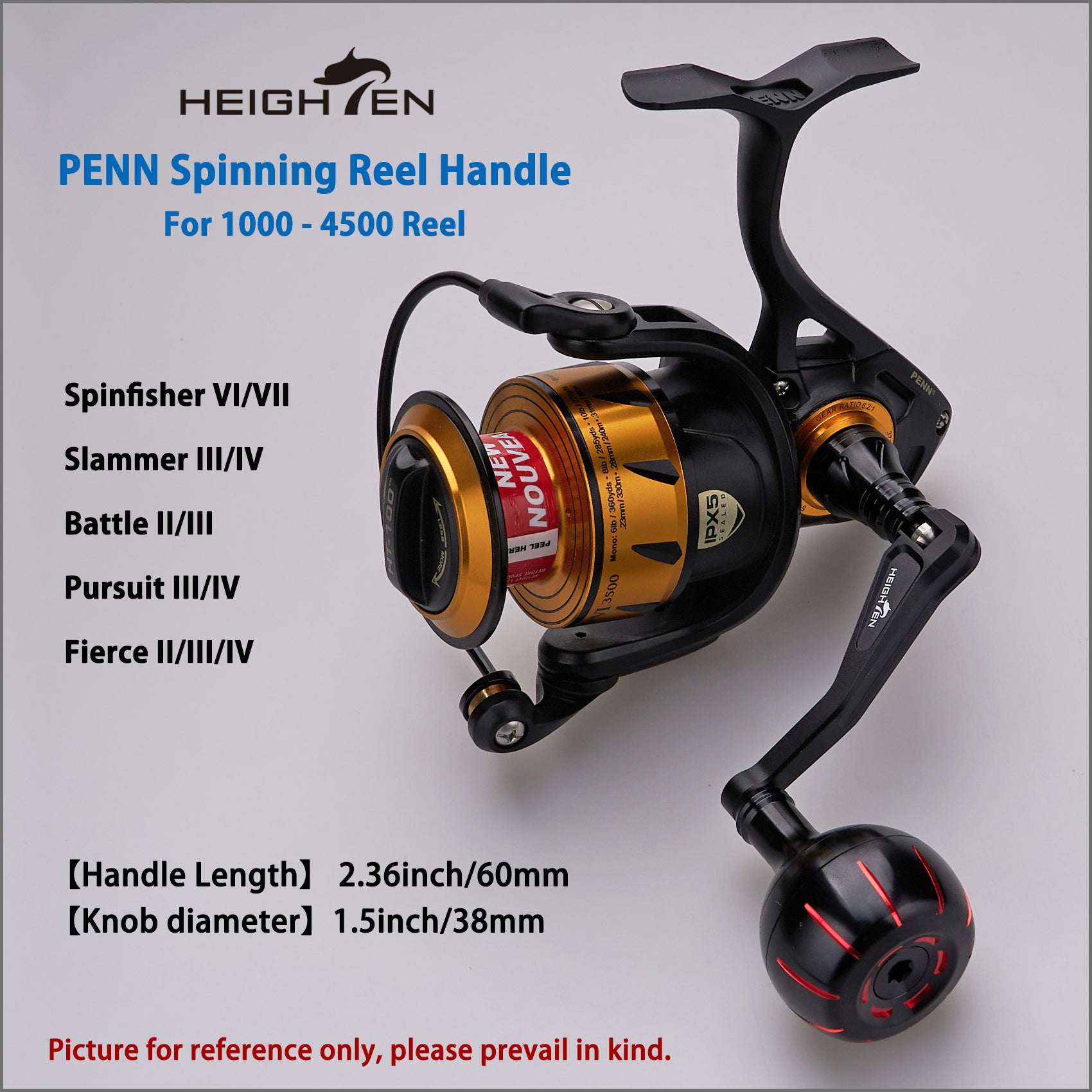 HEIGHTEN リールハンドル ペン Penn Spinfisher VI VII/Slammer III IV