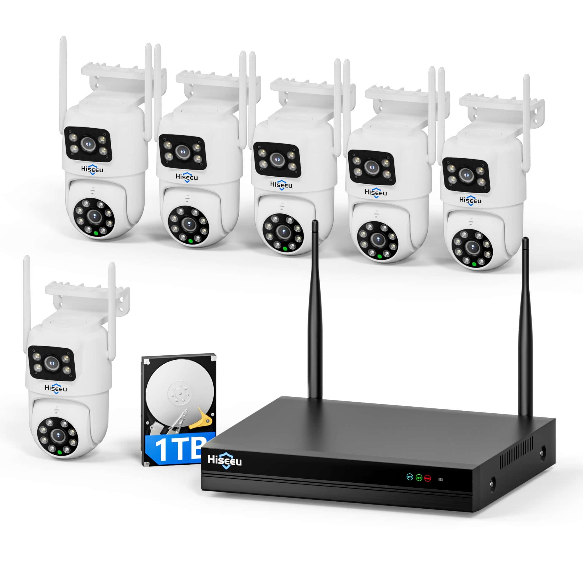 Wireless Pro, 5G&2.4G WiFi, Expandable 16Channels 4K NVR] 2K Dual