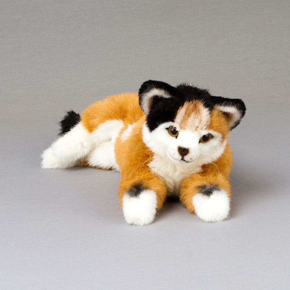 6950 ねそべり猫（小）三毛：おもちゃ：百町森