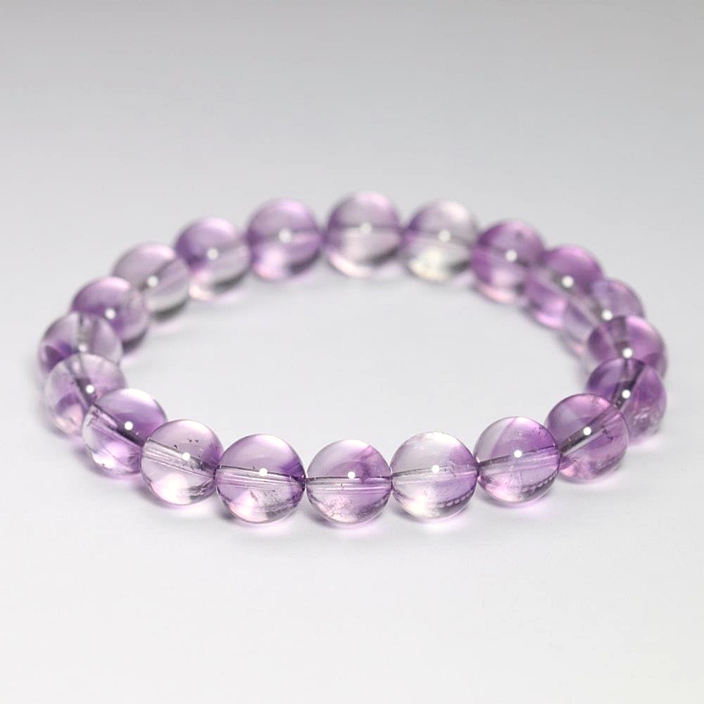 高品質++]アメジストファントムクォーツブレスレット（約9.5mm玉