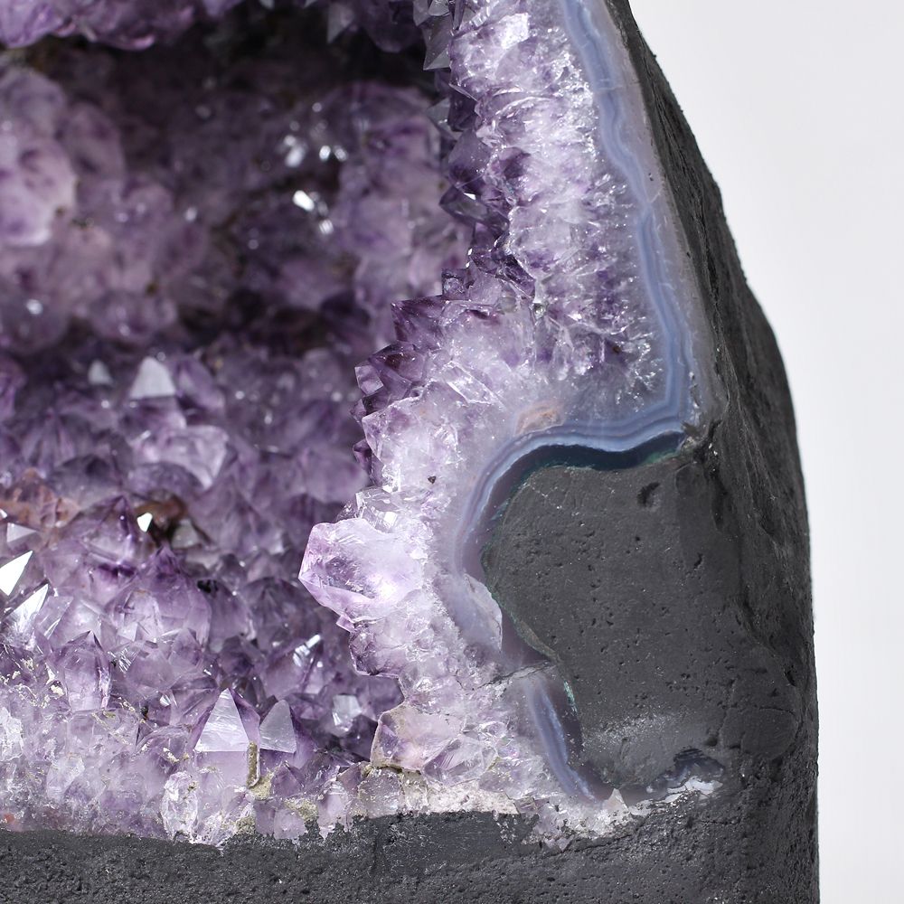 ブラジル産❣️天然石水晶共生アメジストのドーム 置物 台座付きNO