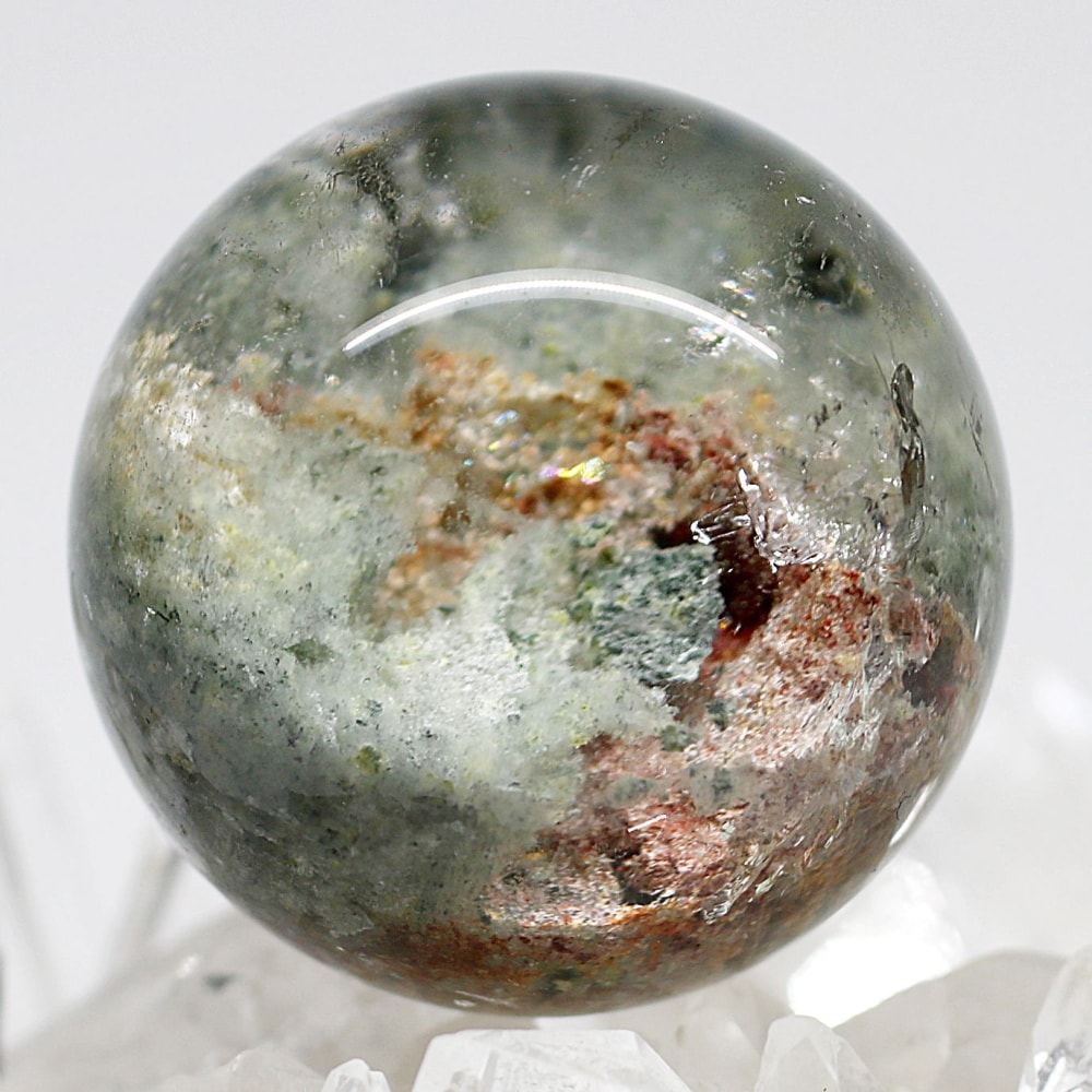高品質]ガーデンクォーツ丸玉/ガーデン水晶スフィア（直径38.6mm