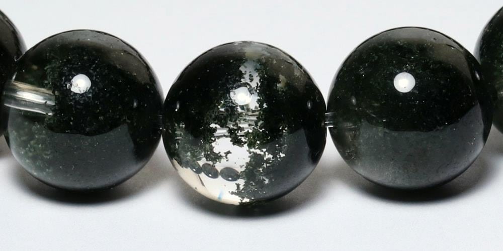 高品質++]ディープグリーンガーデンクォーツブレスレット/庭園水晶