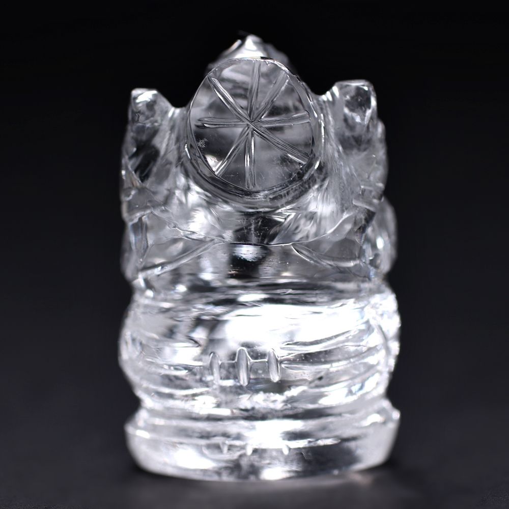 高品質++]インド/マニハール産ヒマラヤ水晶ガネーシャ像（高さ約2.9cm