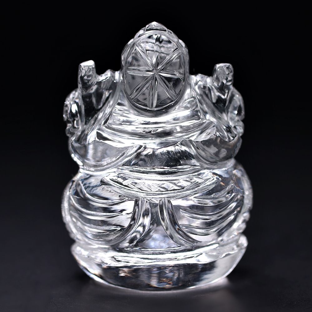 トップクォリティ]インド/マニハール産ヒマラヤ水晶ガネーシャ像（高さ