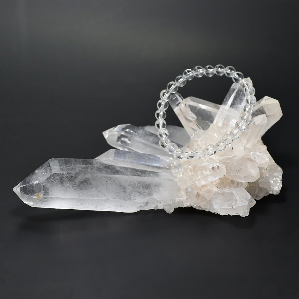 高品質]インド/マニカラン産ヒマラヤ水晶クラスター/原石（珍しい大型