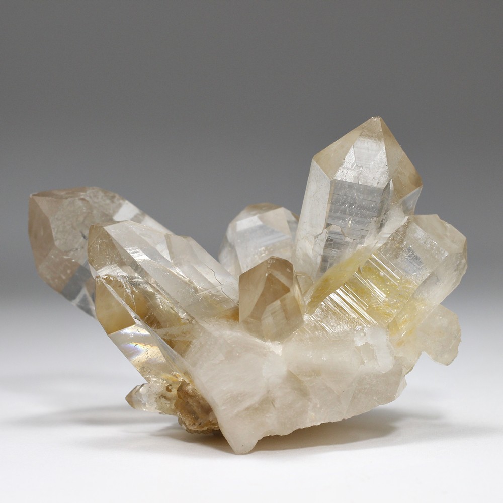 高品質・インド/マニカラン産]ヒマラヤ水晶クラスター/原石（イエロー