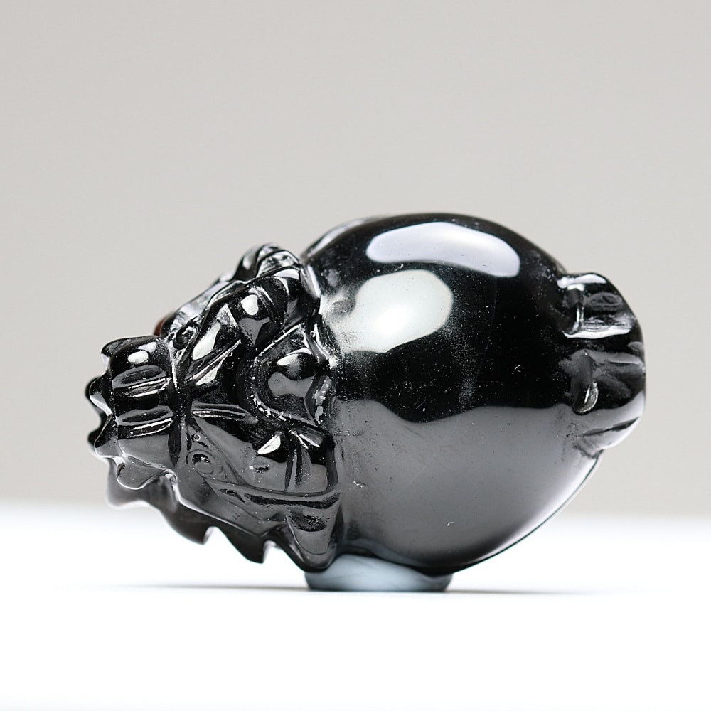 中国/山東省産]モリオン彫刻/天然黒水晶（龍亀/ロングイ） - 埼玉県