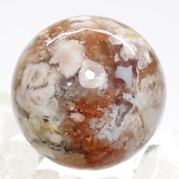 天然無着色]マダガスカル産チェリーブロッサムアゲートスフィア/桜瑪瑙