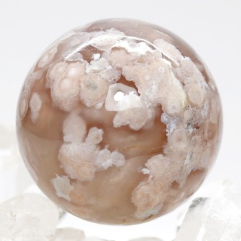 天然無着色]マダガスカル産チェリーブロッサムアゲートスフィア/桜瑪瑙