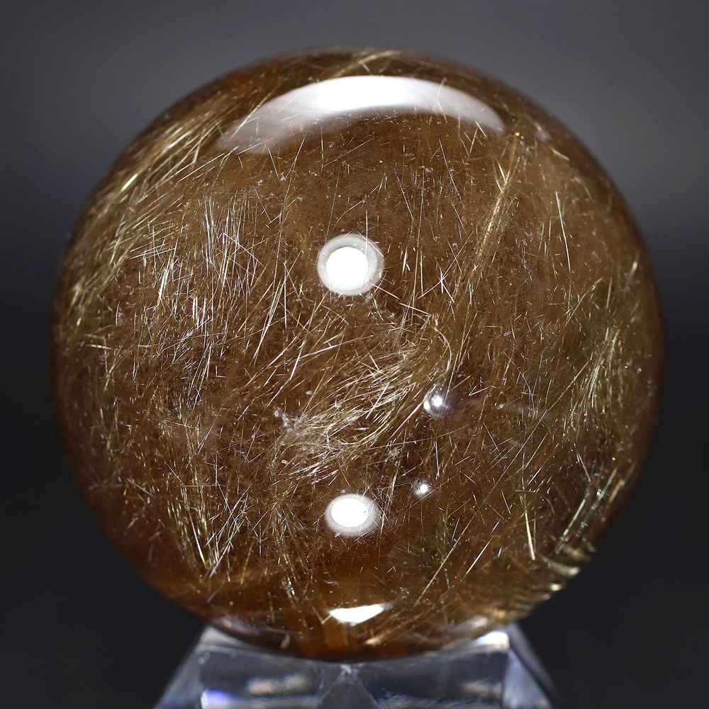 特別価格]ブラジル産ゴールドルチルクォーツ丸玉/スフィア（直径71.1mm