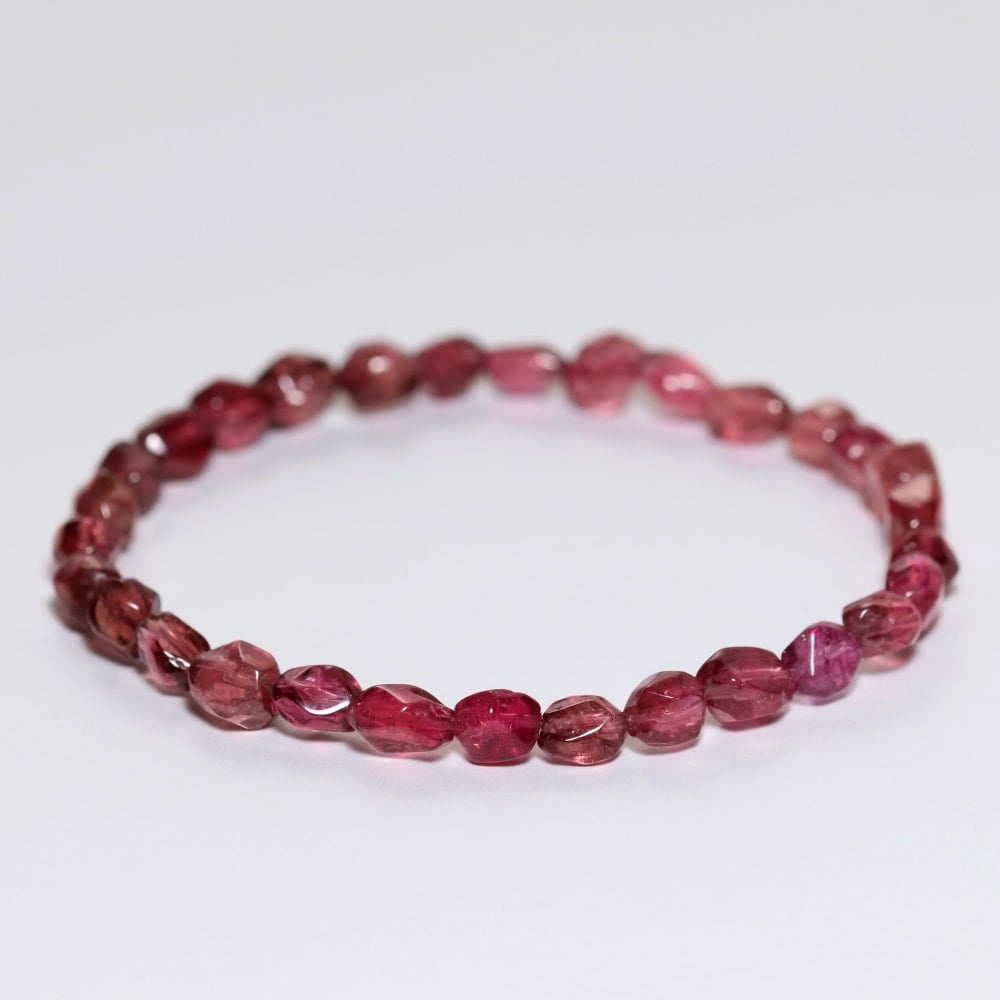 トップクォリティ]ルベライトタンブルブレスレット/ピンクトルマリン