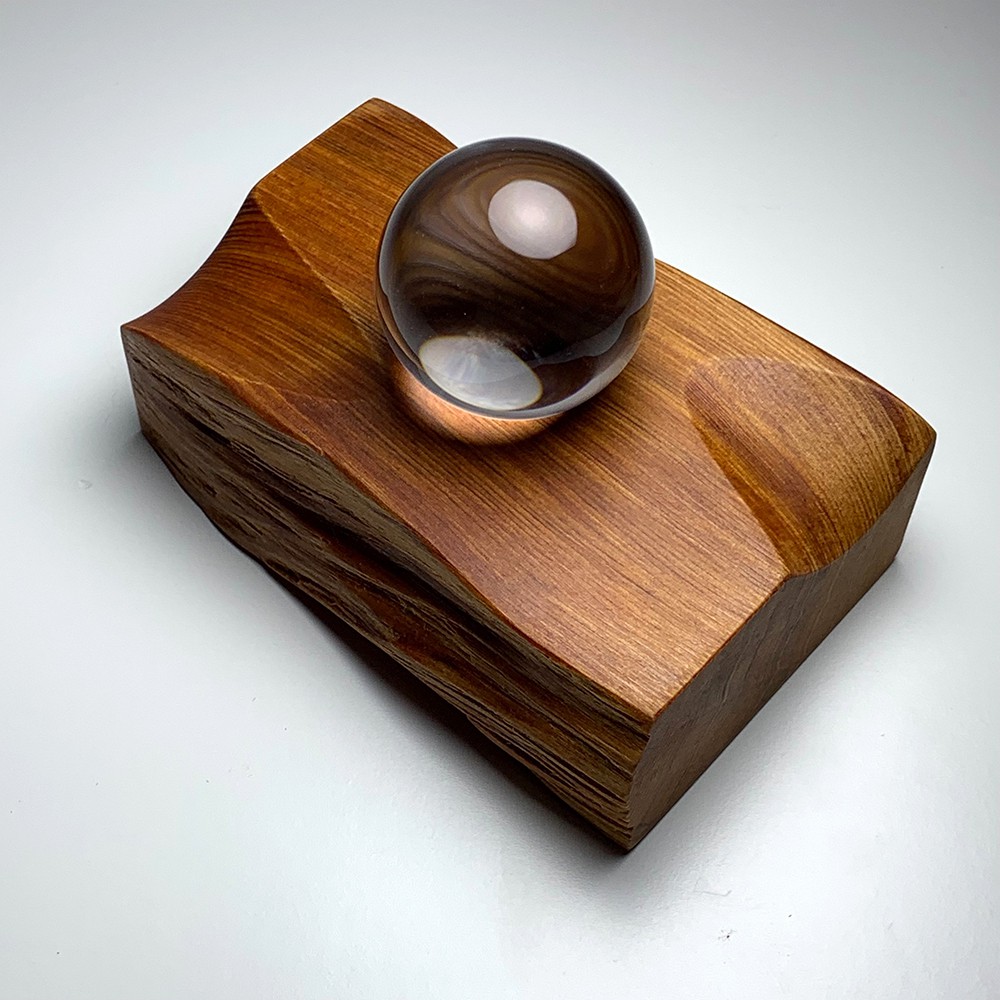 日本/屋久島産]オリジナル屋久杉台座/水晶置き台（天然石