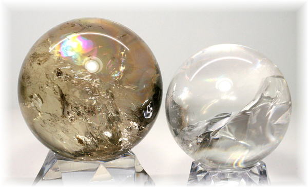 ブラジル産]天然虹入りシトリン丸玉/スフィア（非加熱・無着色