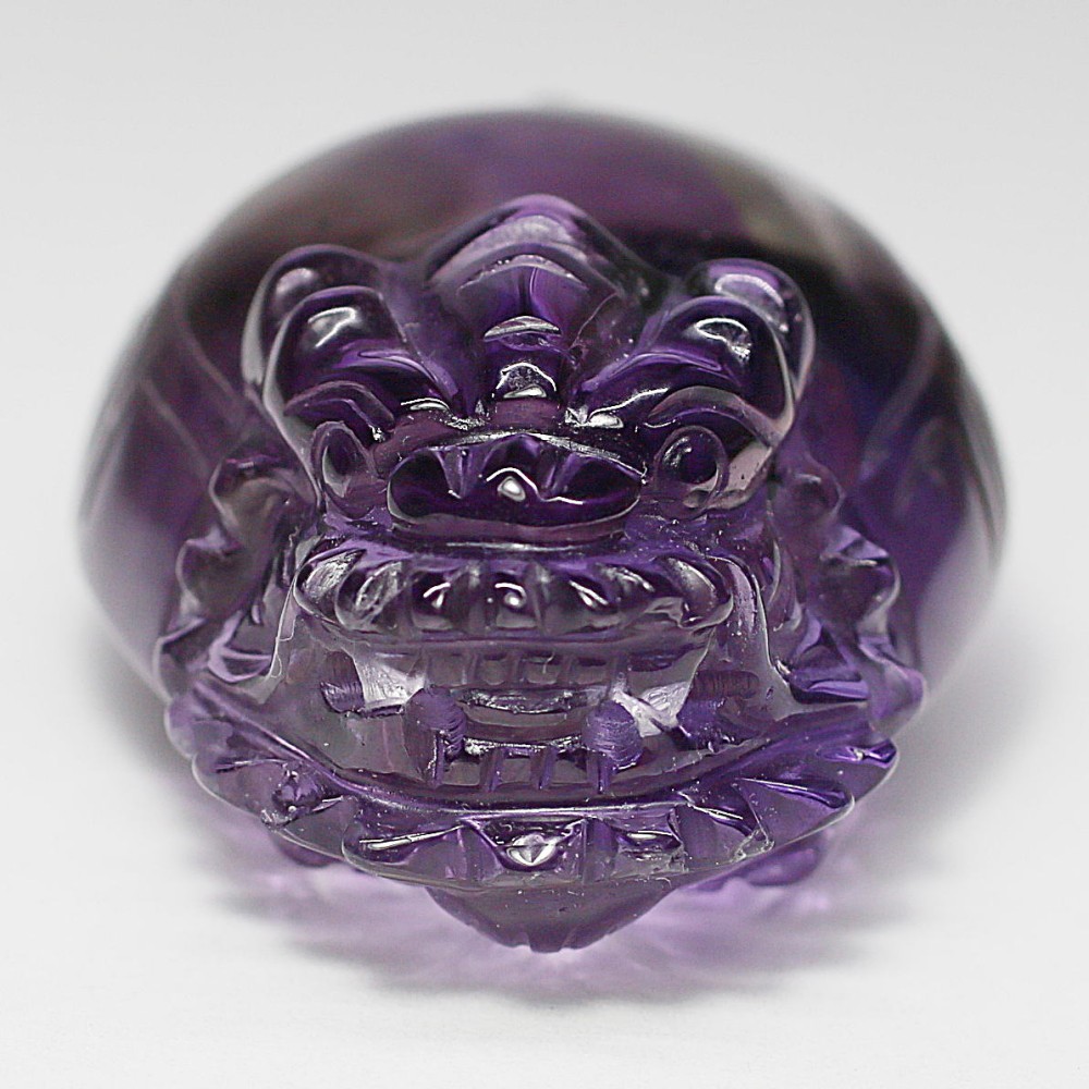 トップクォリティ]ロマネサイトインアメジスト彫刻（龍亀/ロングイ